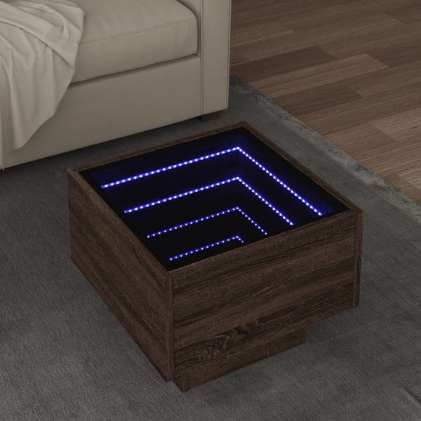vidaXL Beistelltisch mit LED Braun Eichen-Optik 40x40x30 cm 847503
