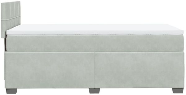 vidaXL Boxspringbett mit Matratze Hellgrau 90x200 cm Samt 3286222 Bild 9