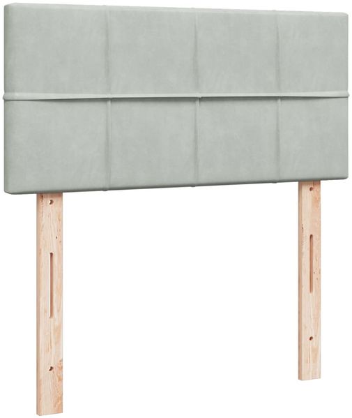 vidaXL Boxspringbett mit Matratze Hellgrau 90x200 cm Samt 3286222 Bild 8