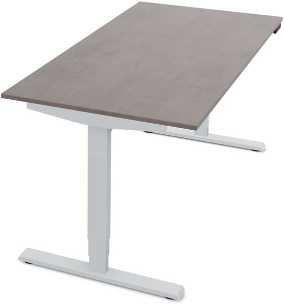 ASSMANN Elektrisch höhenverstellbarer Schreibtisch Y-Line 180x80cm Sichtbeton Anthrazit Weißaluminium Metall Holz Melaminoberfläche Bild 10