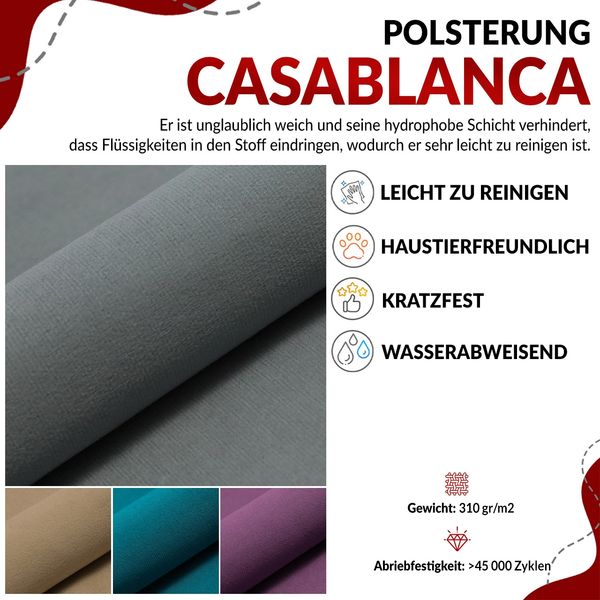 Sofa, Skandinavischer Stil, Holzbeine - PIRS - 3 Sitzer - Grau - Velours Bild 4