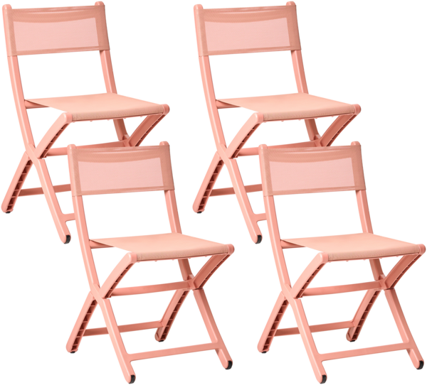 Gartenstuhl 4er Set TALCA klappbar Korallenrot
