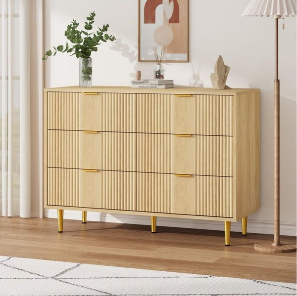 GarveeMore Kommode mit 4/ 5 / 6 Schubladen Sideboard Komodenschrank Schubladenschrank