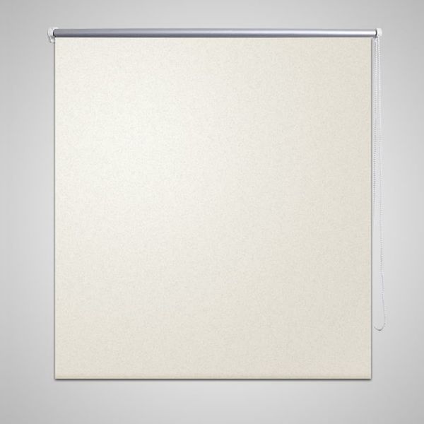 vidaXL Verdunklungsrollo Seitenzug Rollo Klemmrollo Klemmfix Kette, Gebrochen weiß, 160x175 cm