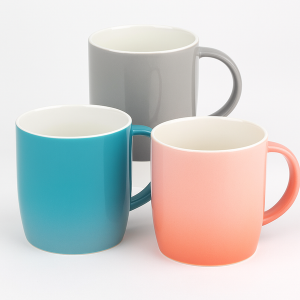 Kaffeebecher Porzellan 300 ml mit Farbverlauf – hochwertige Tasse in verschiedenen Farben, modern, langlebig und ideal für Kaffee, Tee, Kakao, Büro und täglichen Gebrauch