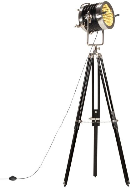 vidaXL Stativlampe Schwarz Mango Massivholz 171 cm 286105