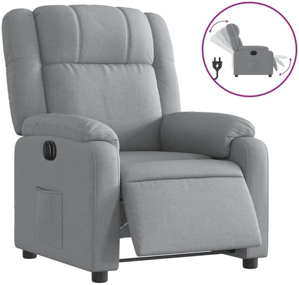vidaXL Relaxsessel Elektrisch Hellgrau Stoff 3205178 Bild 2