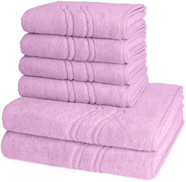 Ross Cashmere feeling 6 tlg. Frottier-Set - 4 X Handtuch (50 X 100cm), 2 X Duschtuch (75 X 140cm) - 520 g/m2 - Mauve
