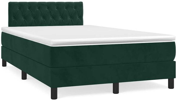 vidaXL Boxspringbett mit Matratze Dunkelgrün 120x190 cm Samt 3269858