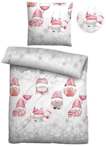 biberna Feinbiber Bettwäsche WICHTEL, sturmgrau, 1x 135x200 cm + 1x 80x80 cm