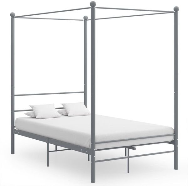 vidaXL Himmelbett Grau Metall 120x200 cm 325059