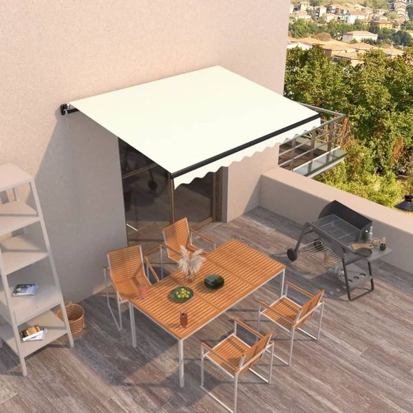 vidaXL Markise Manuell Einziehbar 350x250 cm Creme 3069077