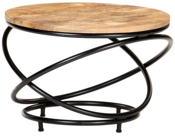 vidaXL Couchtisch Schwarz 60 x 60 x 40 cm Raues Mango-Massivholz