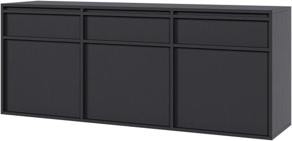 Selsey 'Evo' Sideboard hängend mit 3 Schubladen, schwarz, ca. 62 x 154 x 39 cm