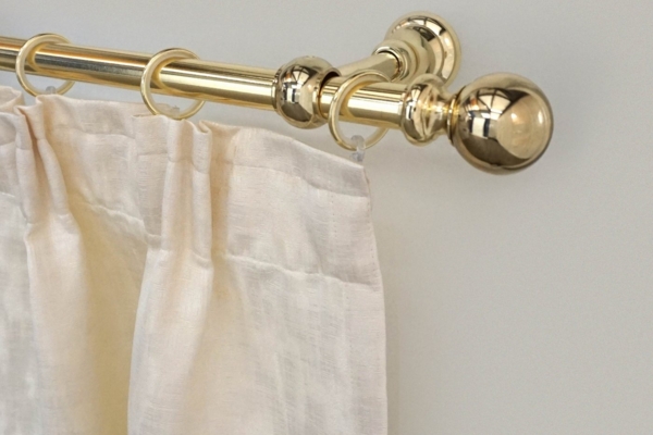 GARESA Gardinenstange ANDREA, Ø 20 mm, 1-läufig, Wunschmaßlänge, verschraubt, Metall, Vorhanggarnitur, verlängerbar, Endknopf Kugel lang, mit Ringen Bild 5