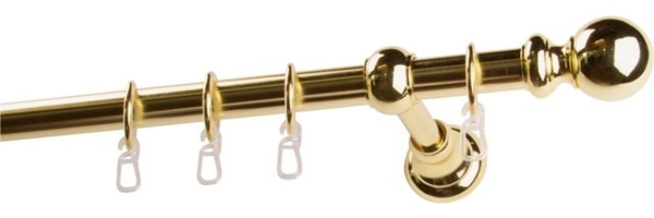 GARESA Gardinenstange ANDREA, Ø 20 mm, 1-läufig, Wunschmaßlänge, verschraubt, Metall, Vorhanggarnitur, verlängerbar, Endknopf Kugel lang, mit Ringen Bild 4