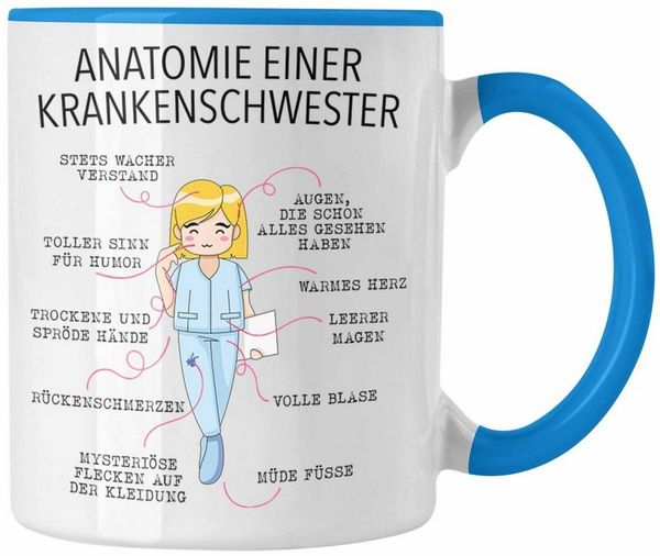 Trendation Tasse Trendation - Anatomie Krankenschwester Tasse Geschenk Lustige Geschenk