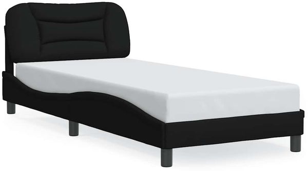 Einzelbettgestell Design für Erwachsene ohne Matratze Schwarz 90x190 cm Stoff d5095e