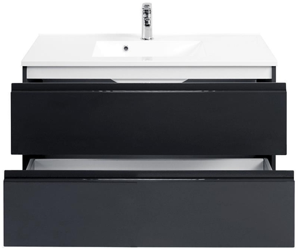 Waschtisch mit 100cm Waschbecken COMO-03, Hochglanz grau, B x H x T ca.: 100 x 56 x 47cm Bild 2