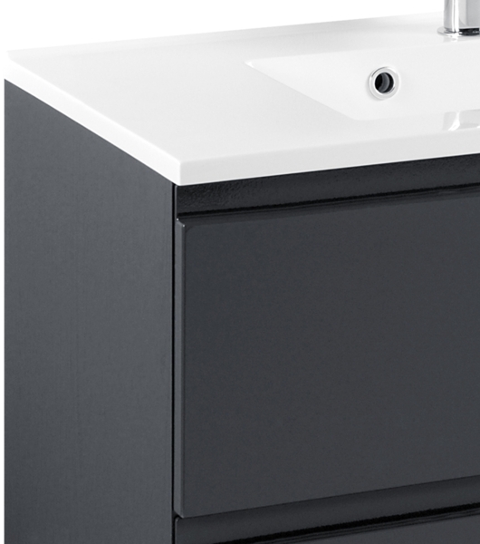 Waschtisch mit 100cm Waschbecken COMO-03, Hochglanz grau, B x H x T ca.: 100 x 56 x 47cm Bild 3