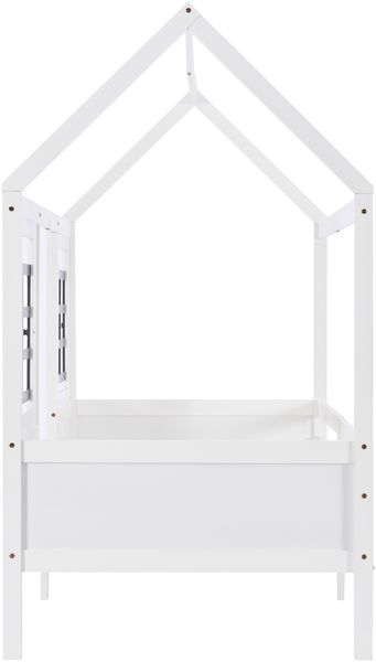 Hausbett 207×97×174 cm – Einzel-/Tagesbett mit 2 Schubladen und Doppelfenster, Massivholz (Kiefer+MDF), Weiß, stabile Konstruktion Bild 5