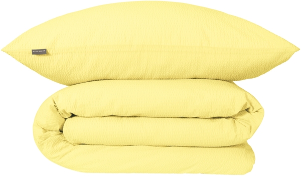 Schiesser Bettwäscheset Laura - Baumwoll Seersucker - 2-teilig - 135 x 200 cm - Hellgelb