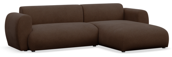 Selsey 'Emia' Ecksofa mit Chenillebezug und Schlaffunktion, Braun, rechts