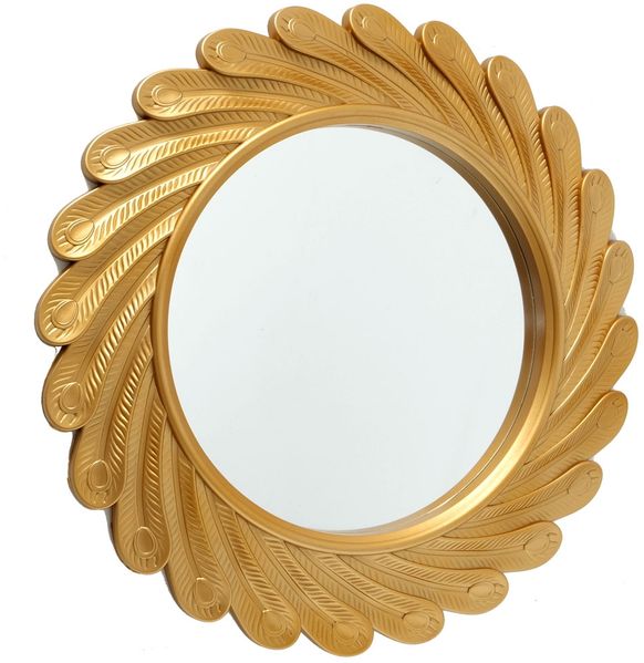 Wand Spiegel, Kunststoff, Gold, 40 cm