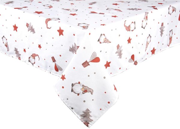 Excelsa Gnomo Rechteckige Tischdecke, 70% Baumwolle und 30% Polyester, 140x240 cm, Weihnachtsdekoration (cm. 140x240)