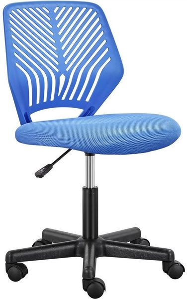 Yaheetech Drehstuhl Höhenverstellbarer Bürostuhl ohne Armlehnen, Schreibtischstuhl mit Netzbezug fürs Arbeitszimmer/Büro/Wohnzimmer