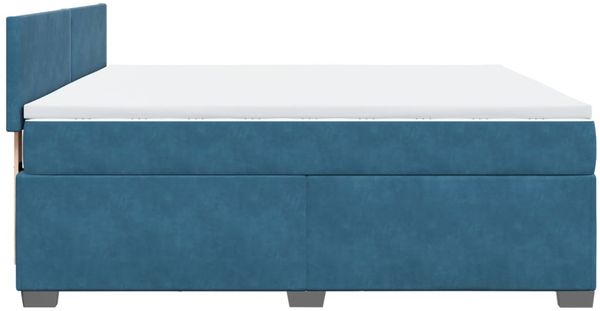 vidaXL Boxspringbett mit Matratze Blau 180x200 cm Samt 3286376 Bild 8