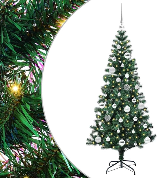 vidaXL Künstlicher vorbeleuchteter Weihnachtsbaum Grün 150 cm 3396754