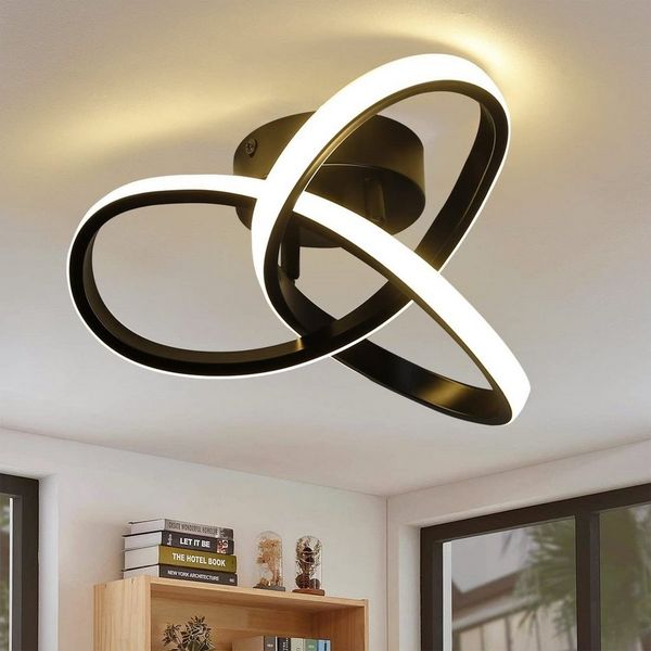 ZMH LED Deckenleuchte Wohnzimmer 3 Blatten verflochten 25/34/40CM Modern für Schlafzimmer, Augenschutz, Einfache Installtion, LED fest integriert, Warmweiß 3000K, LED fest integriert