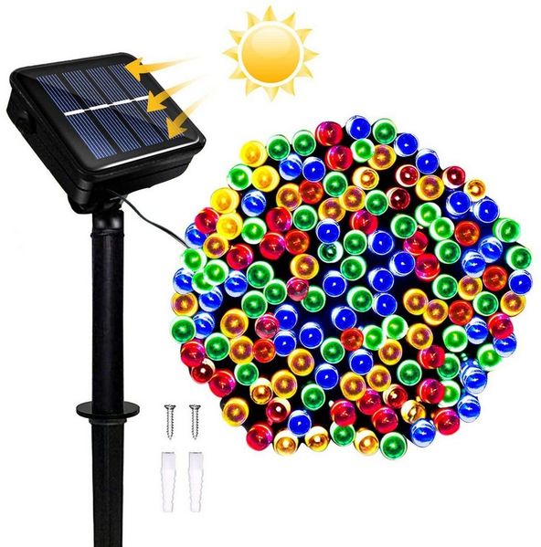 Ophy LED Solarleuchte LED Solar-Lichterkette (12 m, 100 LEDs, 8 Modi) – wasserdicht, solarbetrieben – für Garten, Hochzeit, Party & Weihnachten