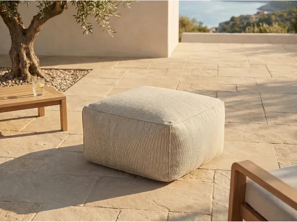 Vente-unique - NOUMARA Gartensitzgruppe Stoff Beige - B 70 cm x H 35 cm x L 70 cm