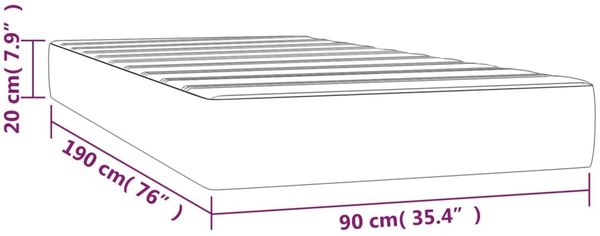 vidaXL Taschenfederkernmatratze Mittel Hellgrau 90x190x20 cm Stoff 347694 Bild 7