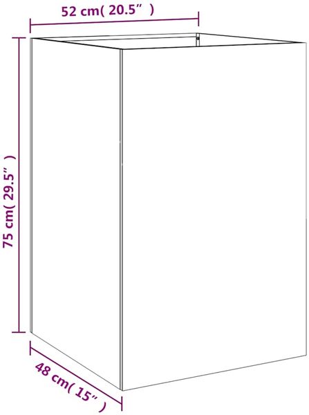 vidaXL Pflanzkübel Silbern 52x48x75 cm Verzinkter Stahl 841588 Bild 12