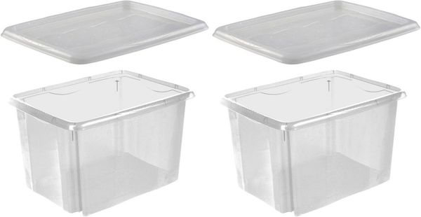 keeeper Stapelbox emil (Set, 2 St), 30 L, mit Deckel, hochwertiger Kunststoff
