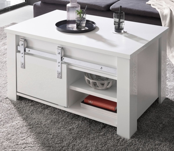 Couchtisch Miami in weiß Hochglanz 93 x 60 cm