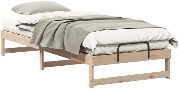 vidaXL Bettrahmen Braun 90 x 220 cm Massives Kiefernholz 873169 Bild 2