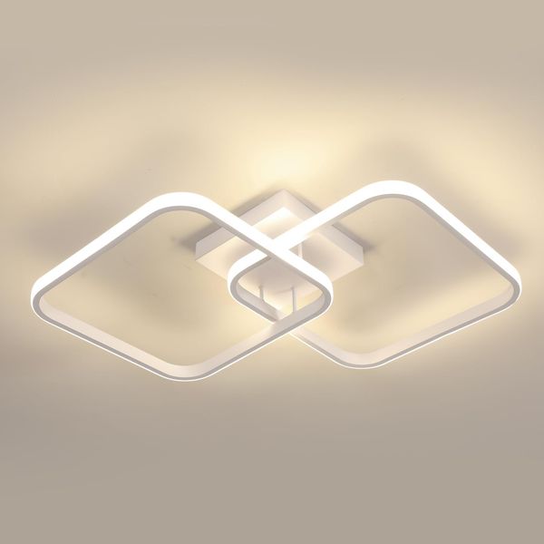 Osairous LED Deckenleuchte Moderne, 42W 4725LM Deckenlampe LED Weiß 64CM Quadratische, Küchenlampe Deckenleuchte Acryl 4500K für Küche Esszimmer Wohnzimmer Büro, Natürliches