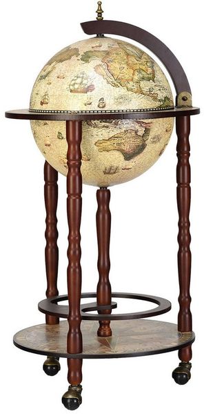 COSTWAY Globusbar Minibar Weltkugel Weinregal Flaschenregal Globus Bar Hausbar Cocktailbar Tischbar Dekobar mit Rollen