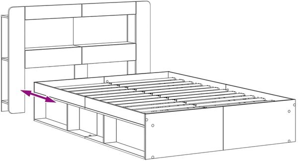 vidaXL Bettgestell mit Stauraum Grau Sonoma 140 x 190 cm Holzwerkstoff 3433489 Bild 8