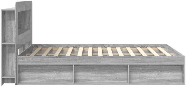 vidaXL Bettgestell mit Stauraum Grau Sonoma 140 x 190 cm Holzwerkstoff 3433489 Bild 4