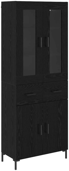 vidaXL Highboard 2 pcs Schwarz Eichen-Optik 69,5 x 34 x 180 cm 3416176