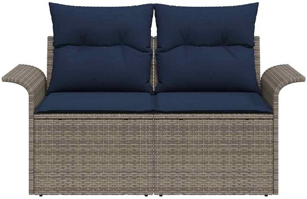 vidaXL Garten-Sofa mit Kissen 141 x 62 x 69 cm Poly-Rattan 42006709 Bild 5