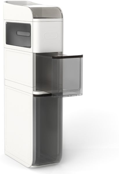 Schmaler Badezimmerschrank mit 2 Schubladen & Taschentuchbox Platzsparender Badschrank Weiß