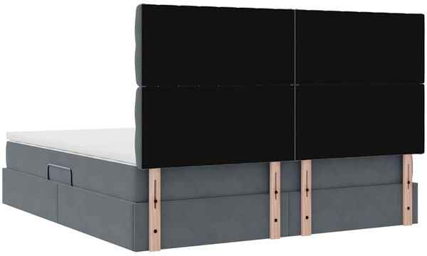 vidaXL LED-Speicherbett mit Matratze Dunkelgrau 160 x 200 cm Samt 3372736 Bild 12