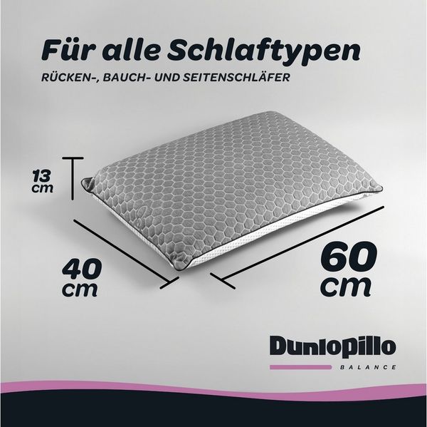 Dunlopillo Nackenstützkissen Climate Control, NEUHEIT, in 40cm x 60cm x 13cm, Made in EU, Füllung: Viskoschaum, Bezug: Polyester & Viskose, Rückenschläfer, Seitenschläfer, Temperaturregulierendes Visko-Nackenstützkissen