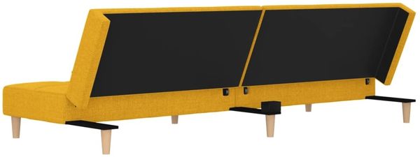 vidaXL Schlafsofa 2-Sitzer mit 2 Kissen Gelb Stoff 375797 Bild 8
